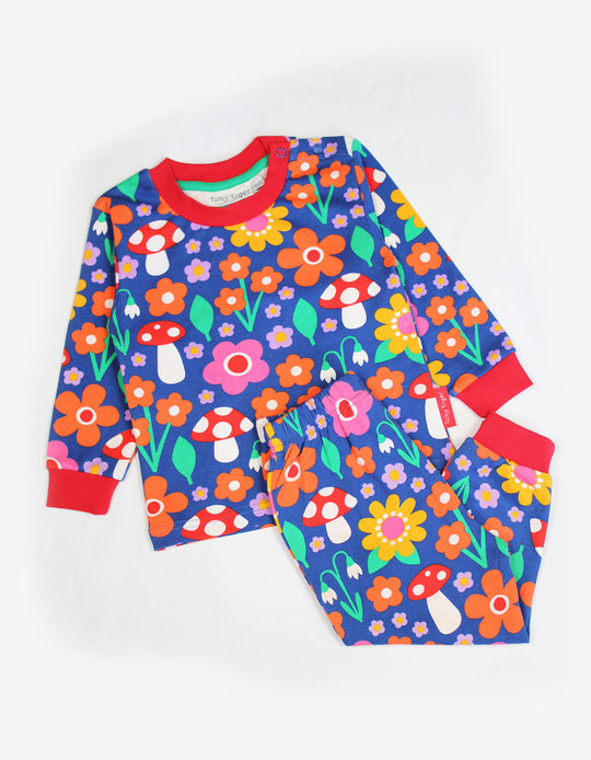 Toby Tiger Organic Pyjamas - Floral Mushroom