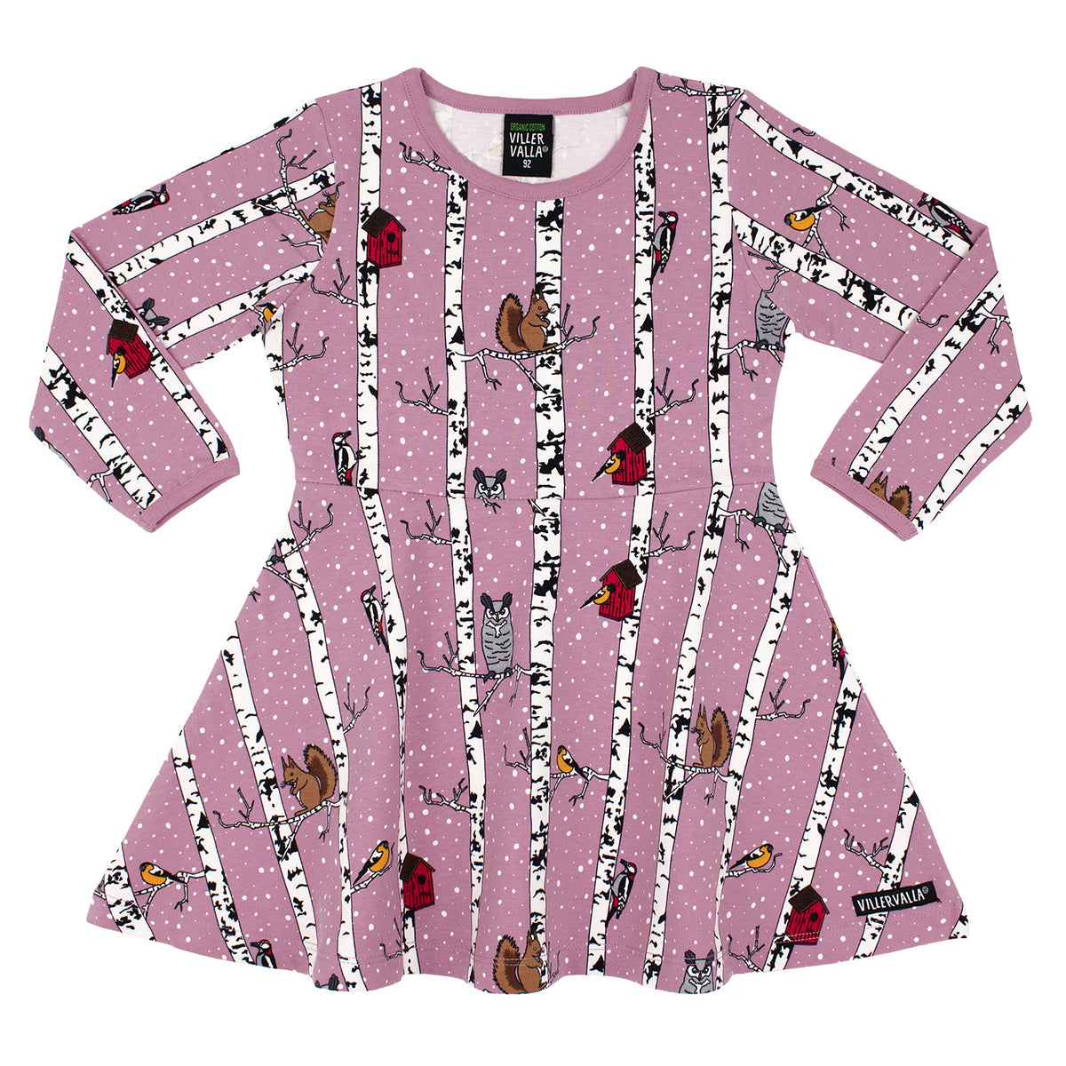 Villervalla Dress Half Circle Twirl Long Sleeve - Woodpecker Smoothie