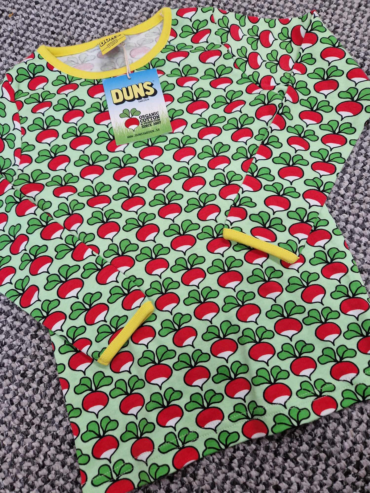 DUNS Sweden Top Long Sleeve - Electric Green With Yellow Trim