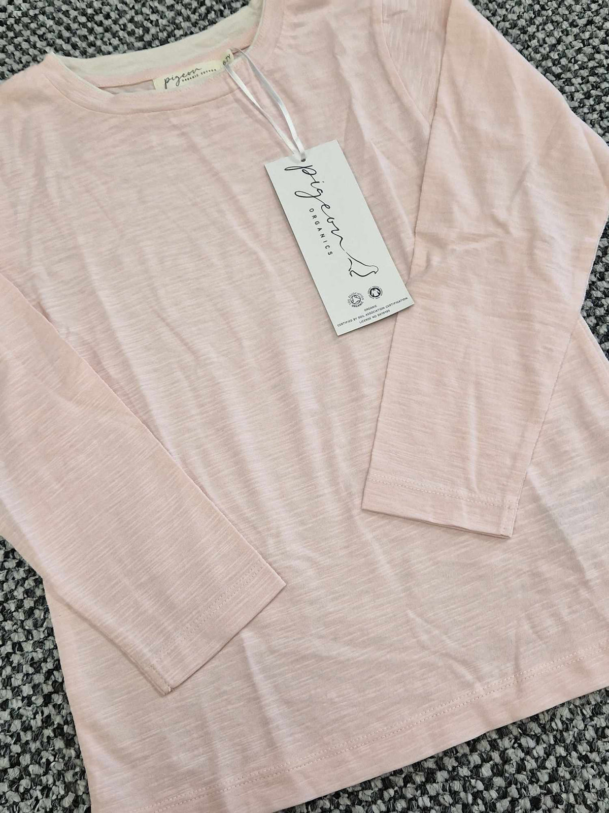 Pigeon T-Shirt Long Sleeve - Pink Slub