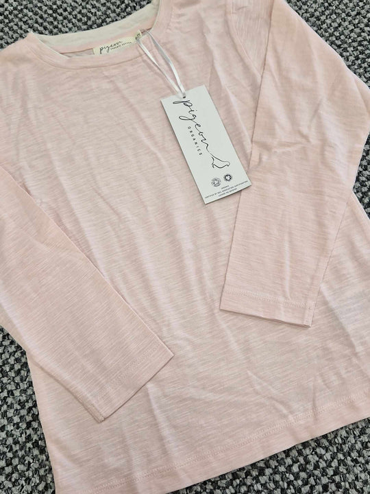Pigeon Long sleeve T-shirt  - Pink Slub