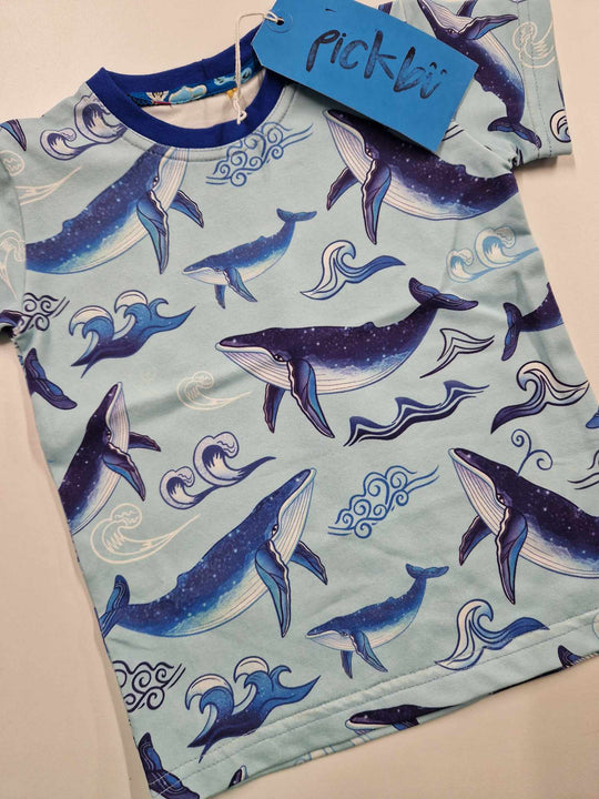 Pickbu Short Sleeve T-Shirt - Blue Whales