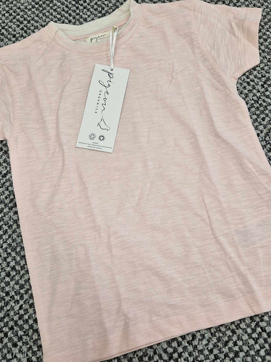 Pigeon Short Sleeve T-Shirt - Pink (Slub)