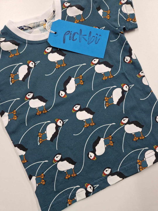 Pickbu T-Shirt Puffins At Sea Kids Classic