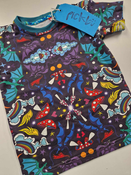 Pickbu Short Sleeve T-Shirt - Purple Dragon