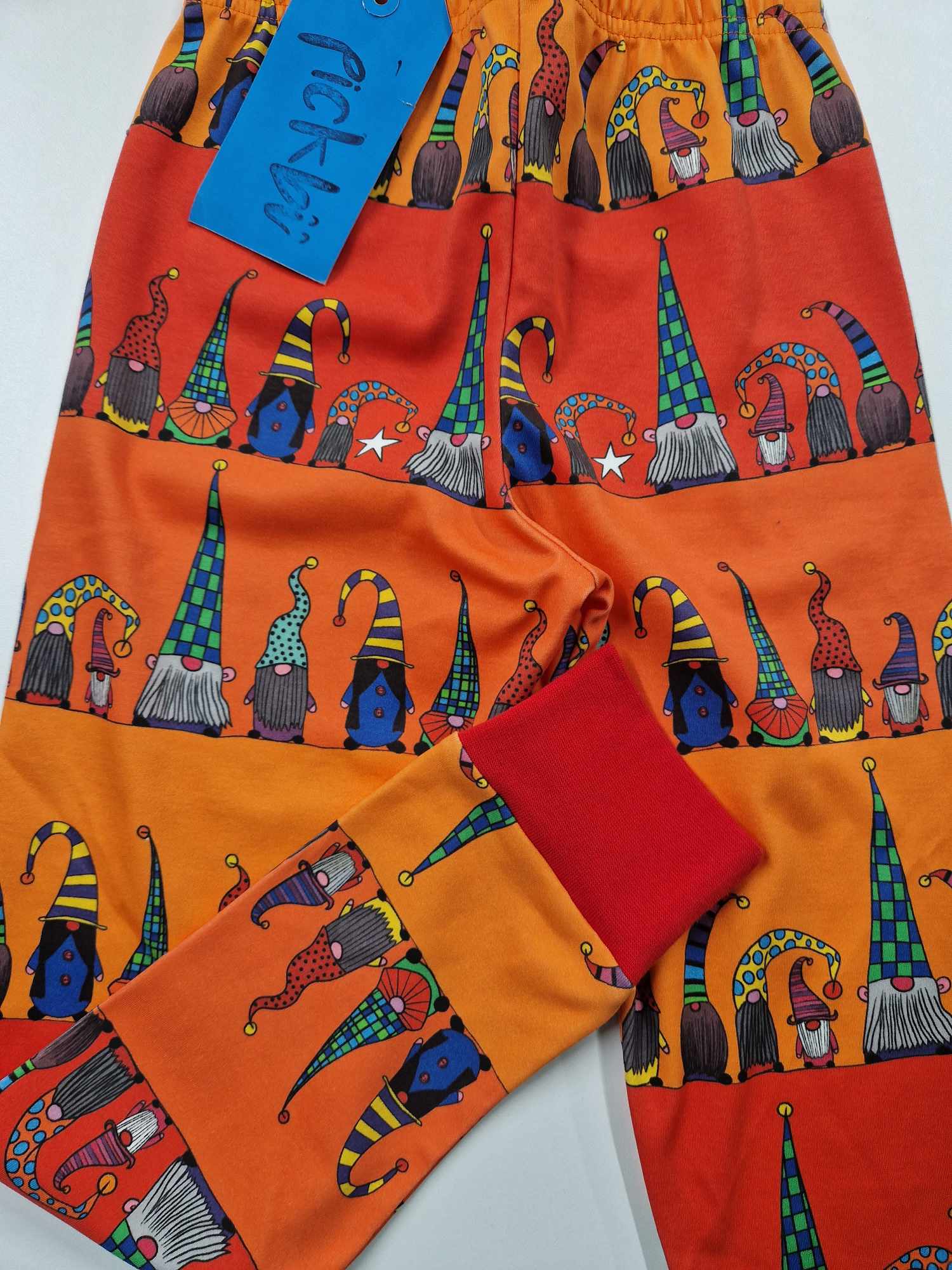 Pickbu Leggings Sunset Orange Stripe Gnome