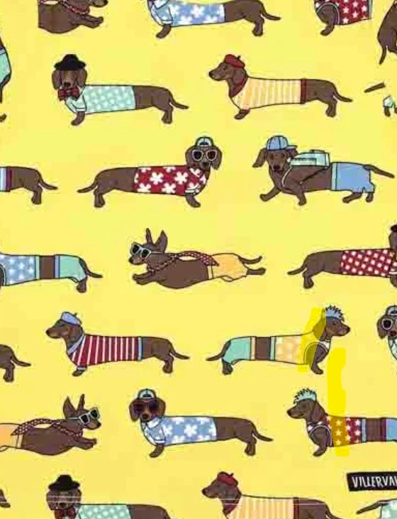 Villervalla Leggings - Lemon Sausage Dog