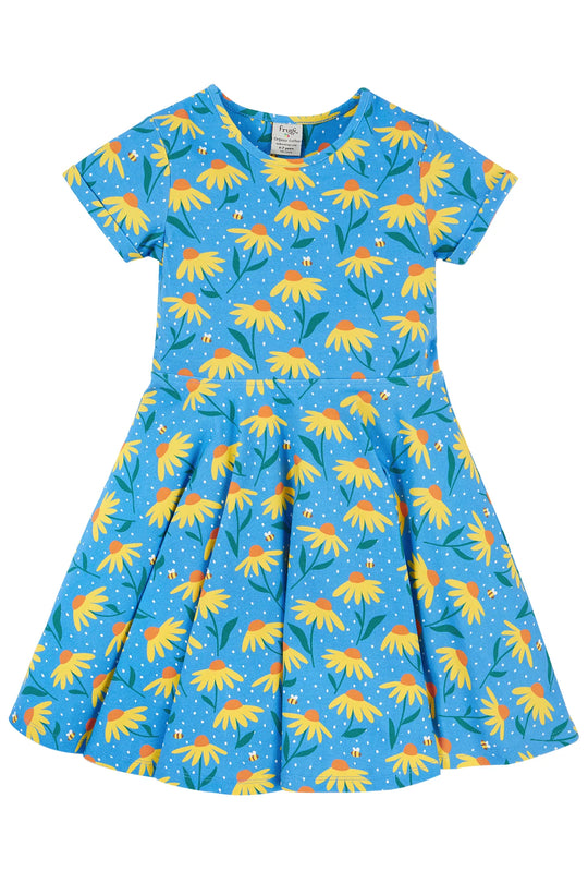 Frugi Spring Skater Dress Short Sleeve - Echinacea