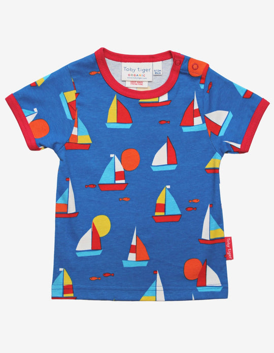 Toby Tiger Organic T-Shirt Short Sleeve - Sailboat