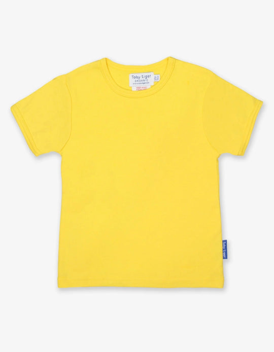 Toby Tiger Organic Basic Short Sleeve T-Shirt - Yellow