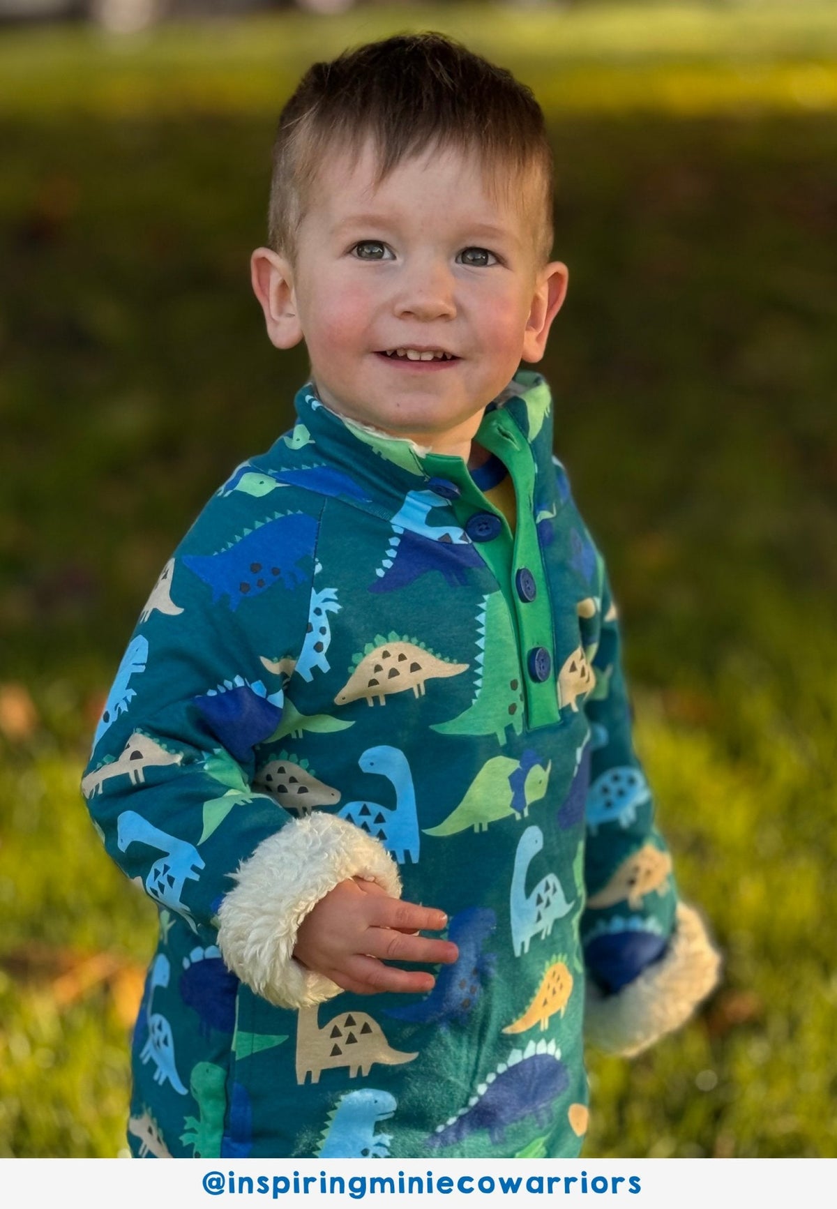 Toby Tiger Organic Fleece Sweatshirt - Tonal Dinosaur Blue