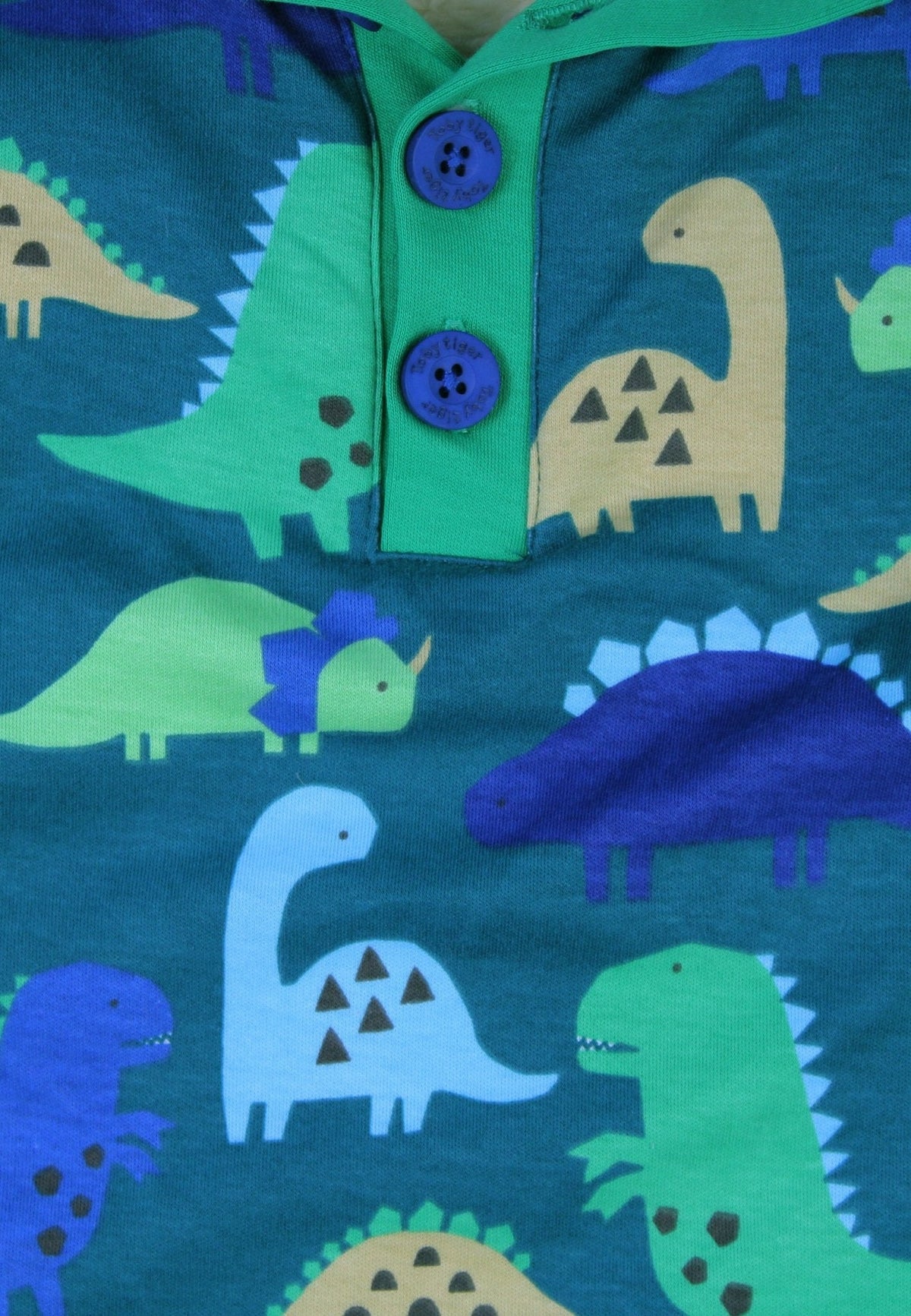 Toby Tiger Organic Fleece Sweatshirt - Tonal Dinosaur Blue