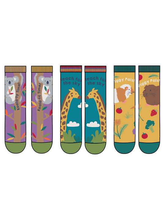 Frugi Rock My Socks - Animal Pals (3 Pack)