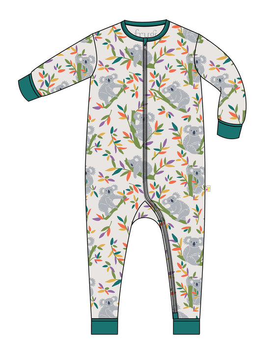 Frugi Zelah Zip Up All In One - Rainbow Koala Cuddles