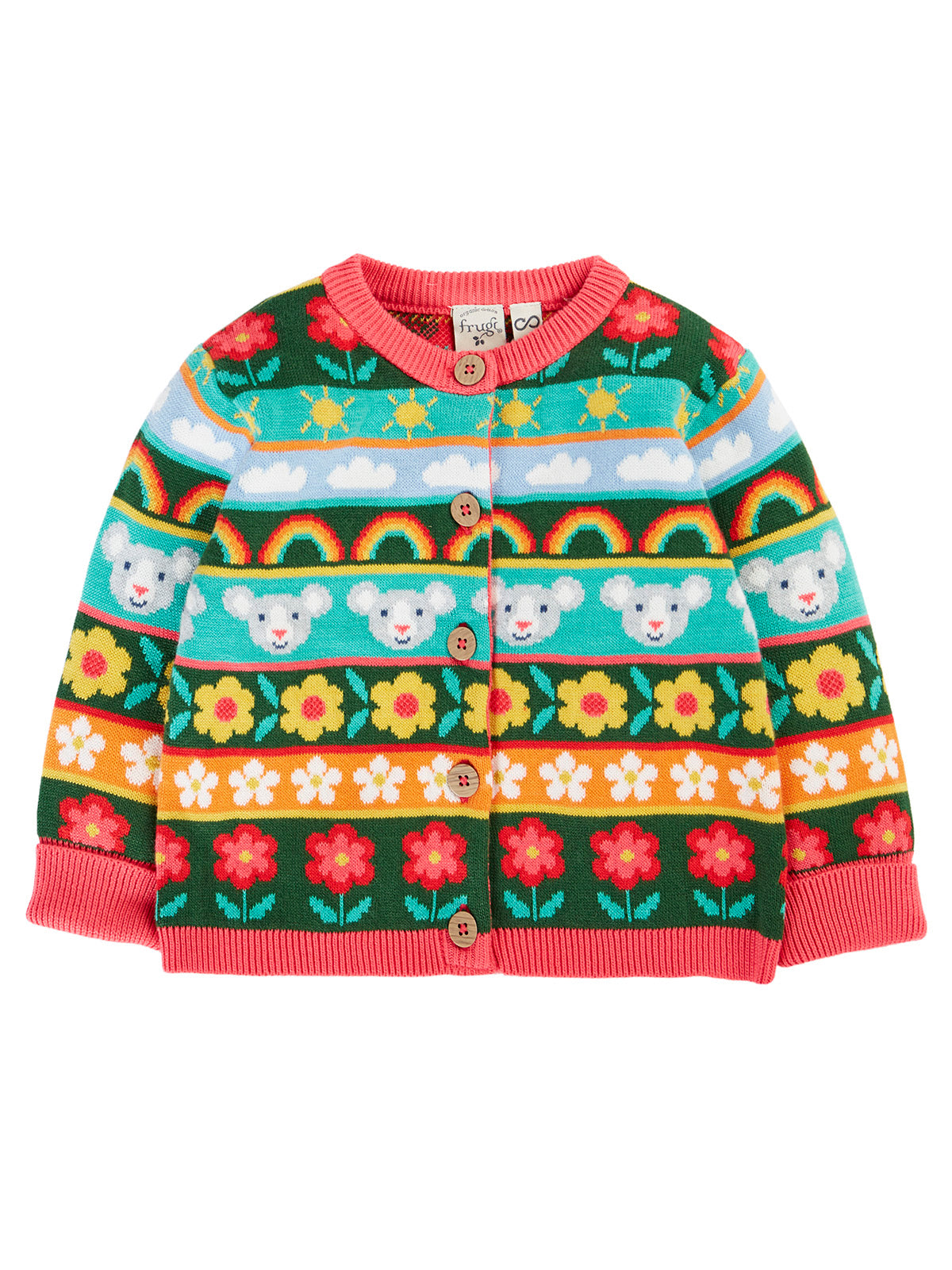 Frugi Robyn Fairisle Cardigan - Mouse Fair Isle