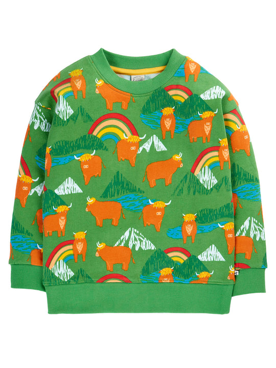 Frugi Mawnan Sweatshirt - Palm Highland Coos