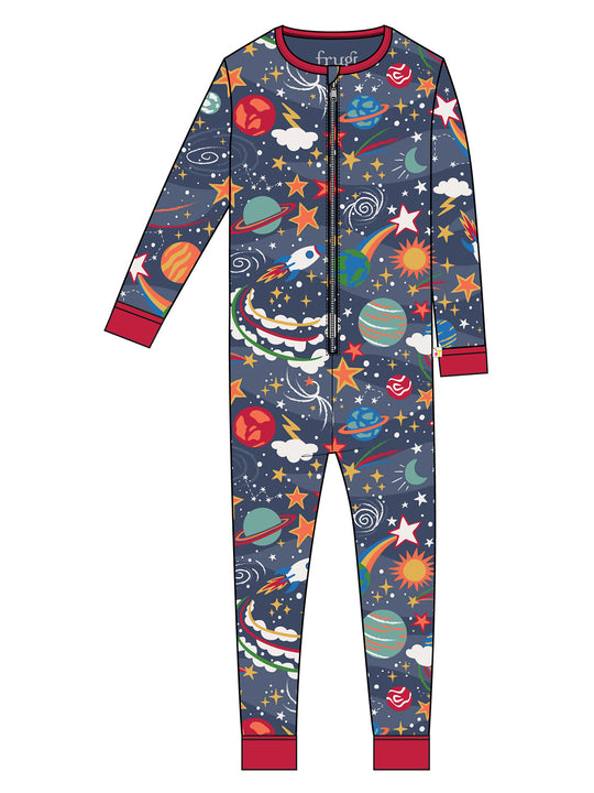 Frugi Zelah Zip Up All In One - Explore The Stars