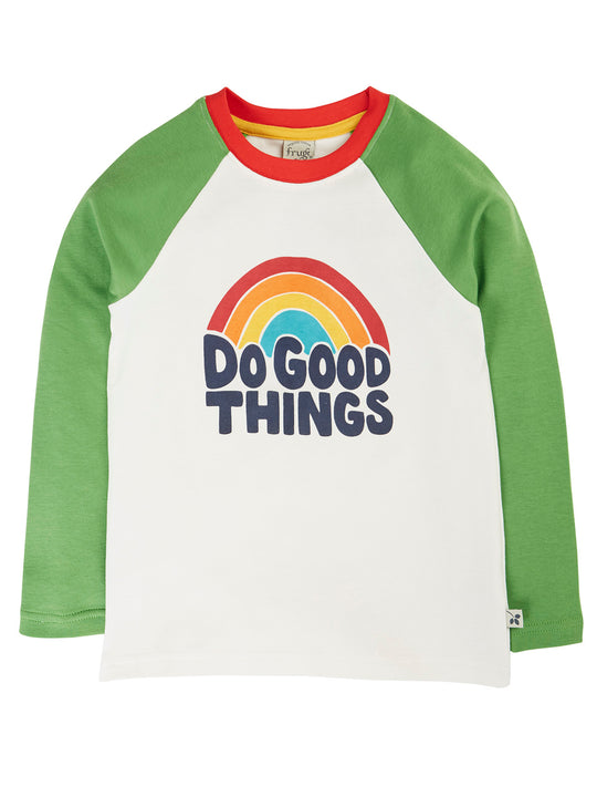 Frugi Tamar Raglan Top - Soft White/Do Good