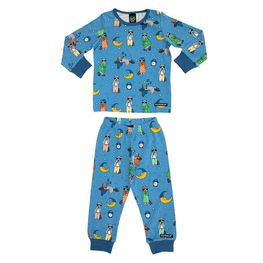 Villervalla Pyjamas Set Raccoon Print - Ocean