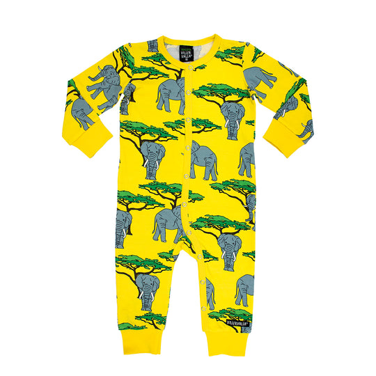 Villervalla LS Romper - Animal - Elephant