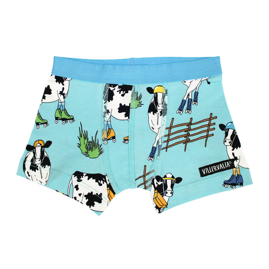 Villervalla Boxers Roller Cow Print - Light Aqua