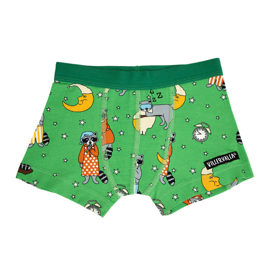 Villervalla Boxers Raccoon Print - Leaf