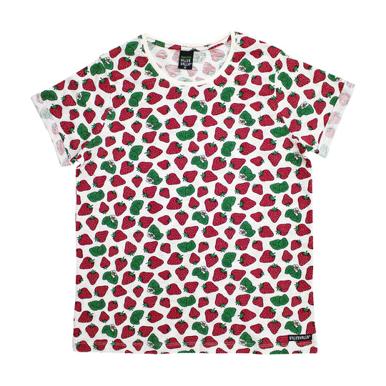 Villervalla Adult T-Shirt Short Sleeve Strawberry Print - Marble