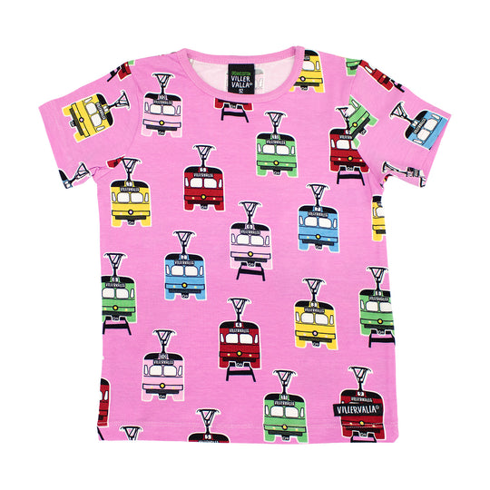 Villervalla T-Shirt Short Sleeve Tram Print - Blossom