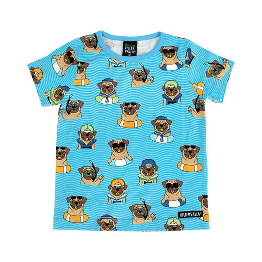 Villervalla T-Shirt Short Sleeve Pool Dogs - Aqua