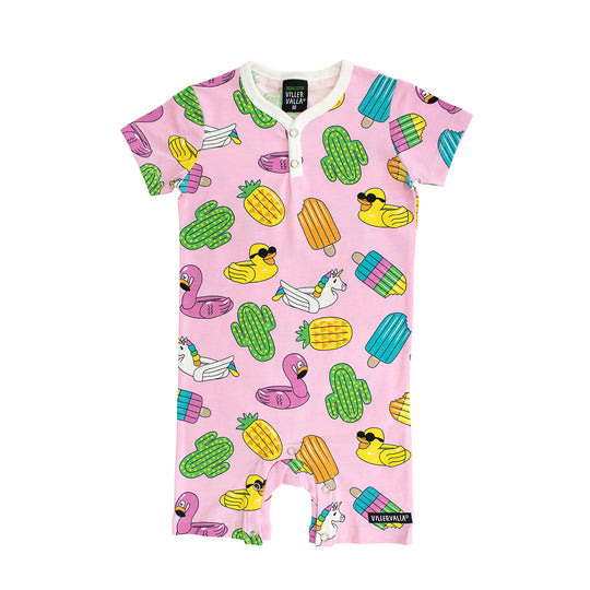 Villervalla Romper Shortie - Swim Fun Inflatables Light Petunia