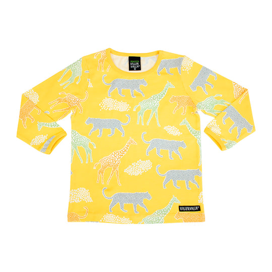 Villervalla T-Shirt Long Sleeve Savannah Print - Maize