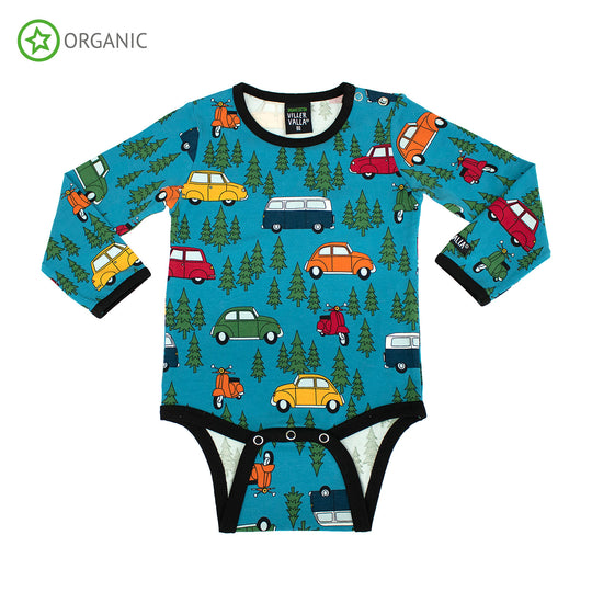 Villervalla Body Long Sleeve - Forest Car - Fjord