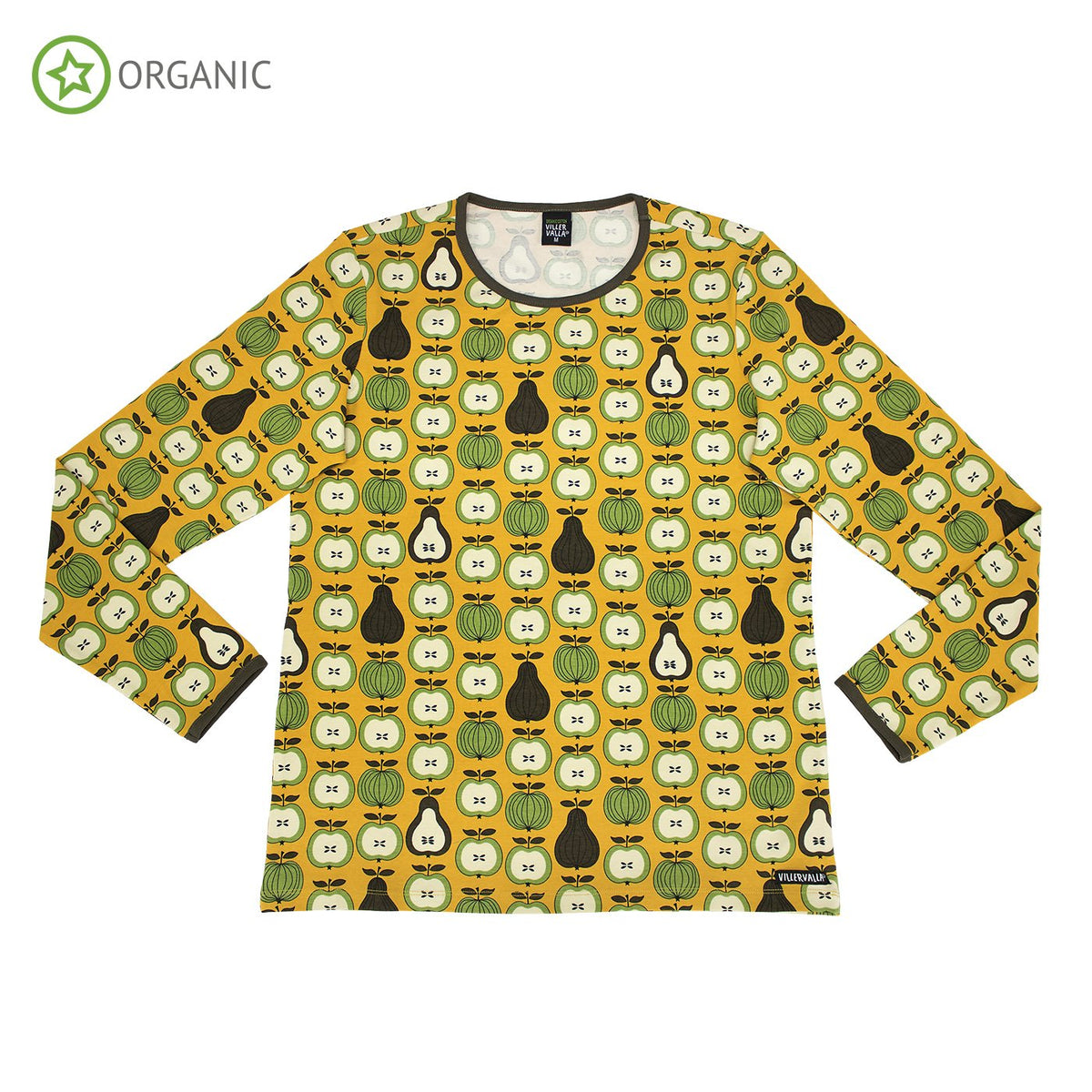 Villervalla T-Shirt Long Sleeve - Garden Fruit Print Honey - The Thrifty Stork