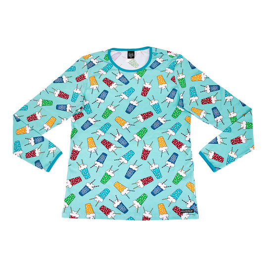 Villervalla Adult T-Shirt Long Sleeve - Milkshake - Light Reef