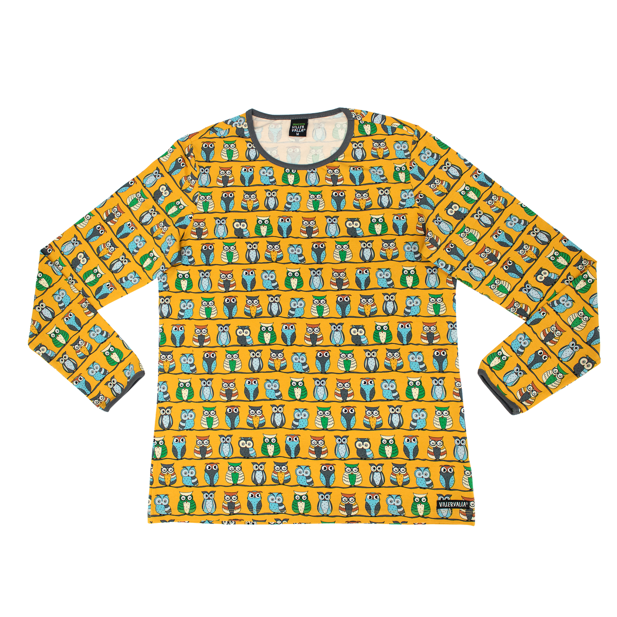 Villervalla Adult T-Shirt Long Sleeve - Saffron Owl