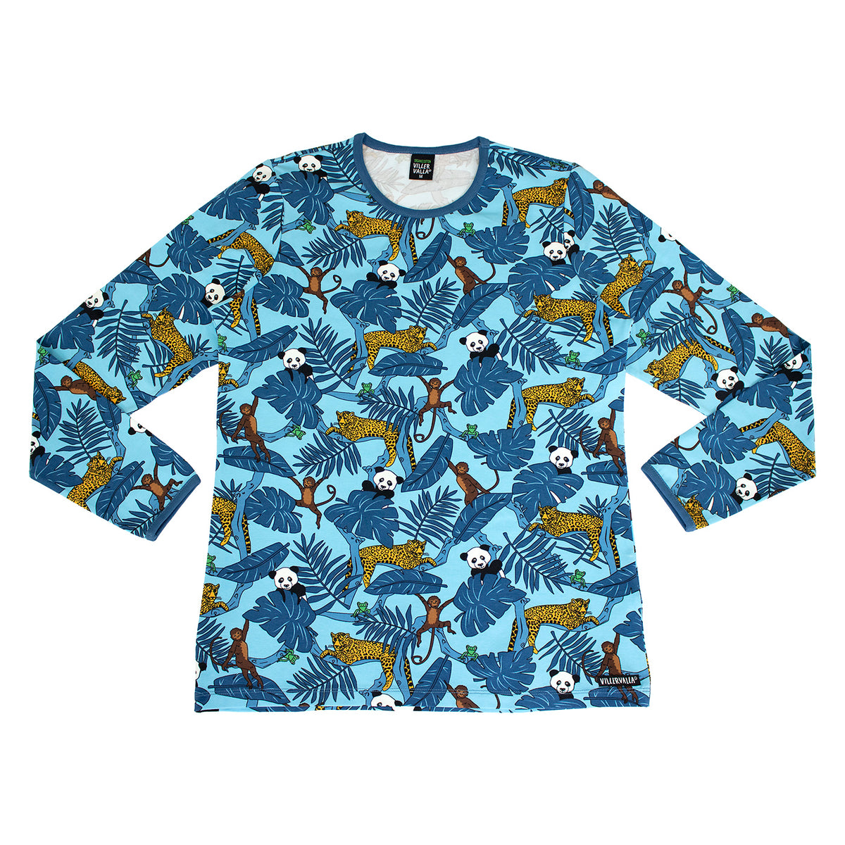 Villervalla Adult T-Shirt Long Sleeve Jungle Print - Dark Ocean – The ...