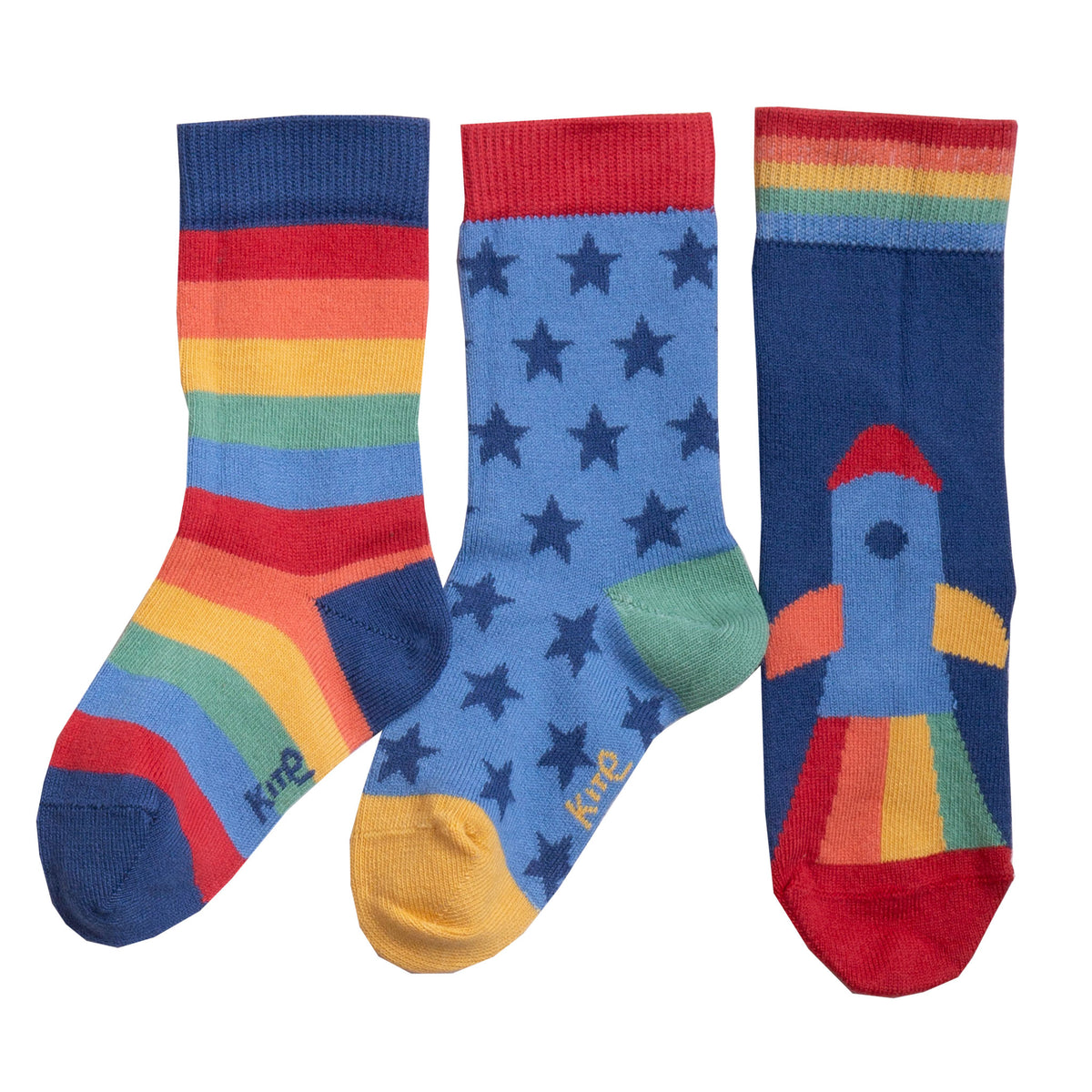 Kite Socks - Rainbow Rocket Multi (3 Pack)