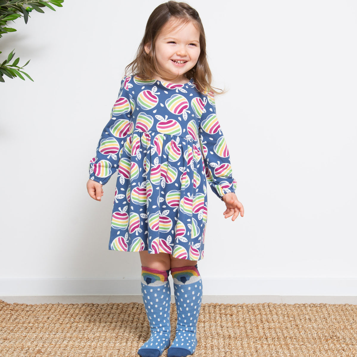 Kite Dress Long Sleeve - Rainbow Apple Multi