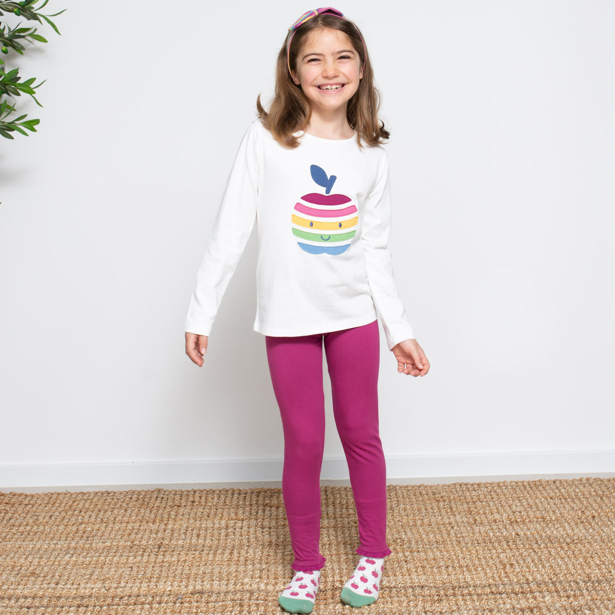 Kite T-Shirt Long Sleeve - Happy Apple Cream