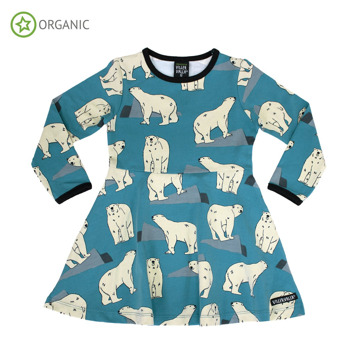 Villervalla Half Circle Dress Long Sleeve - Polar Bear - The Thrifty Stork