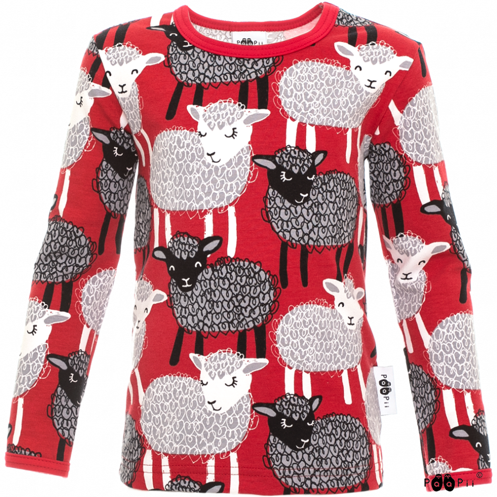 PaaPii Uljas Shirt Long Sleeve - Baa Red/Grey
