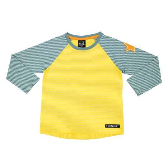 Villervalla Relaxed T-Shirt Long Sleeve - Stripes - Sunflower/Cement