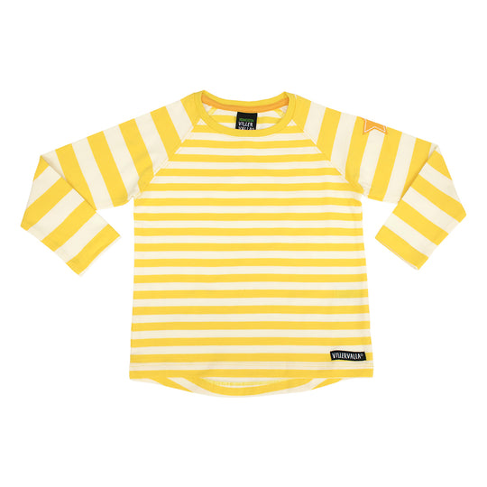 Villervalla Relaxed T-Shirt Long Sleeve Stripes - Maize