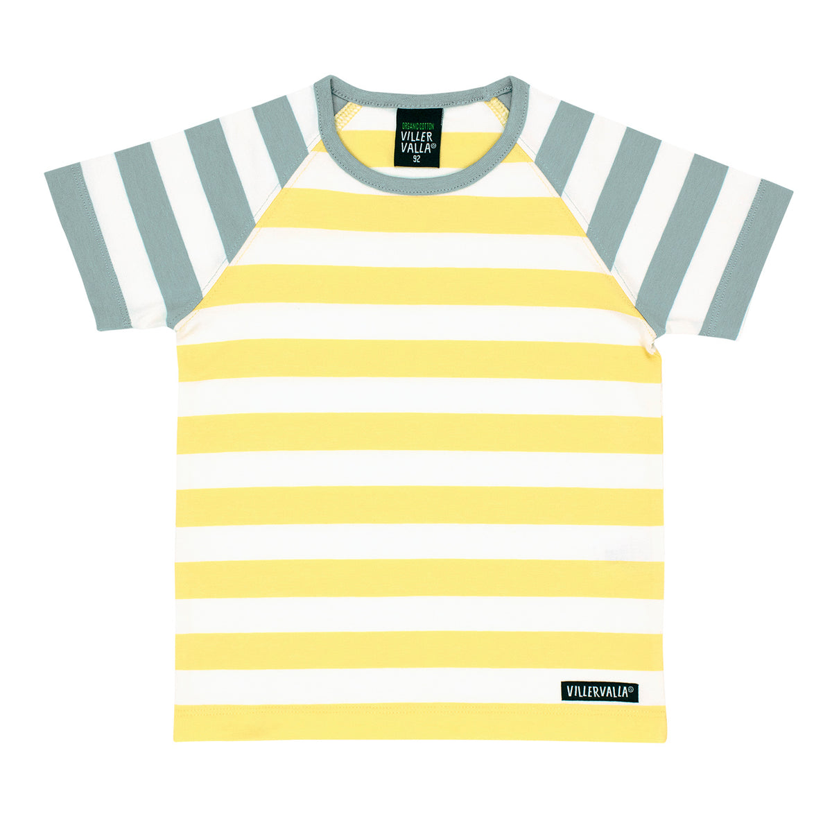 Villervalla T-Shirt Short Sleeve - Stripes Fossil/Lemon