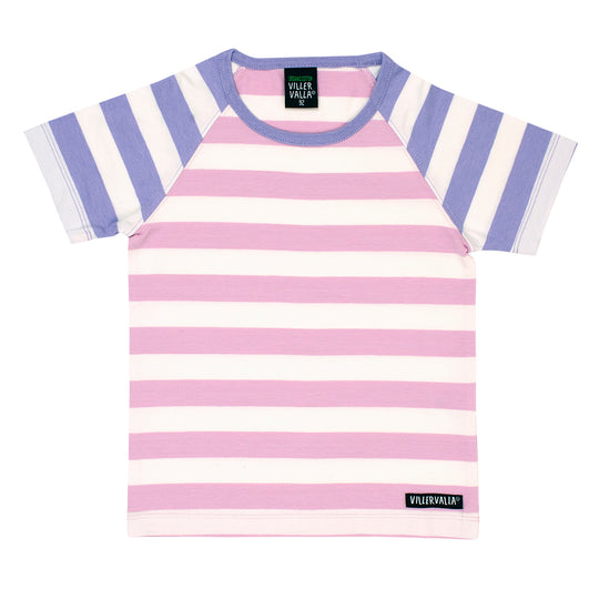 Villervalla T-Shirt Short Sleeve Stripes - Lavender/Bloom