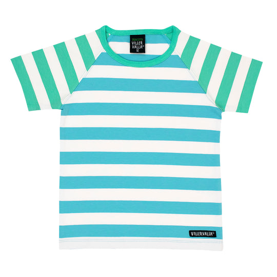 Villervalla T-Shirt Short Sleeve Stripes - Pear/Aruba