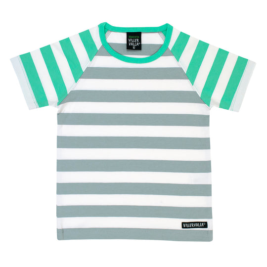 Villervalla T-Shirt Short Sleeve Stripes - Pear/Fossil