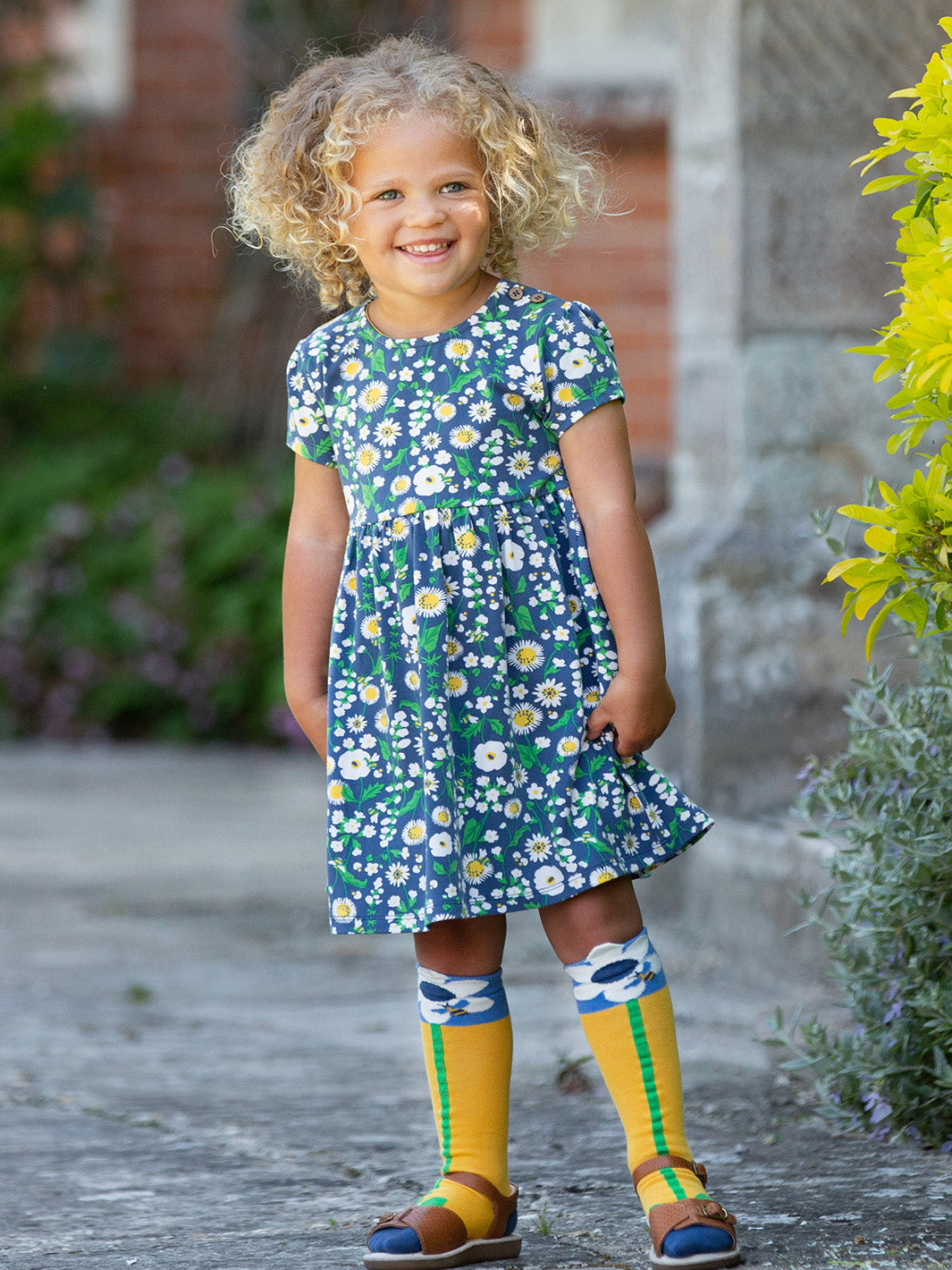 Kite Dress Short Sleeve - Bumble Blooms Navy
