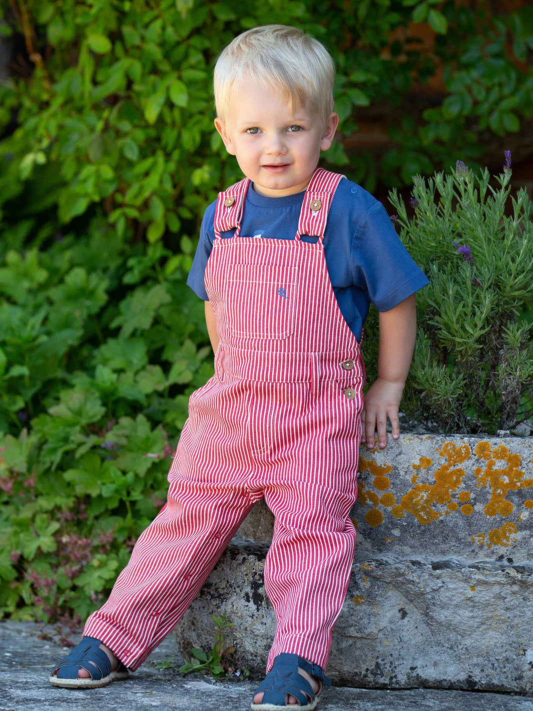 Kite Dungarees - Ticking Red
