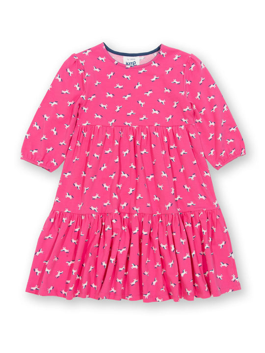 Kite Dress 3/4 Length Sleeve - Polka Pony Pink